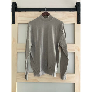 Alfani Men’s Mock Neck Sweater Extra Fine Italian Merino Wool Beige Size Large